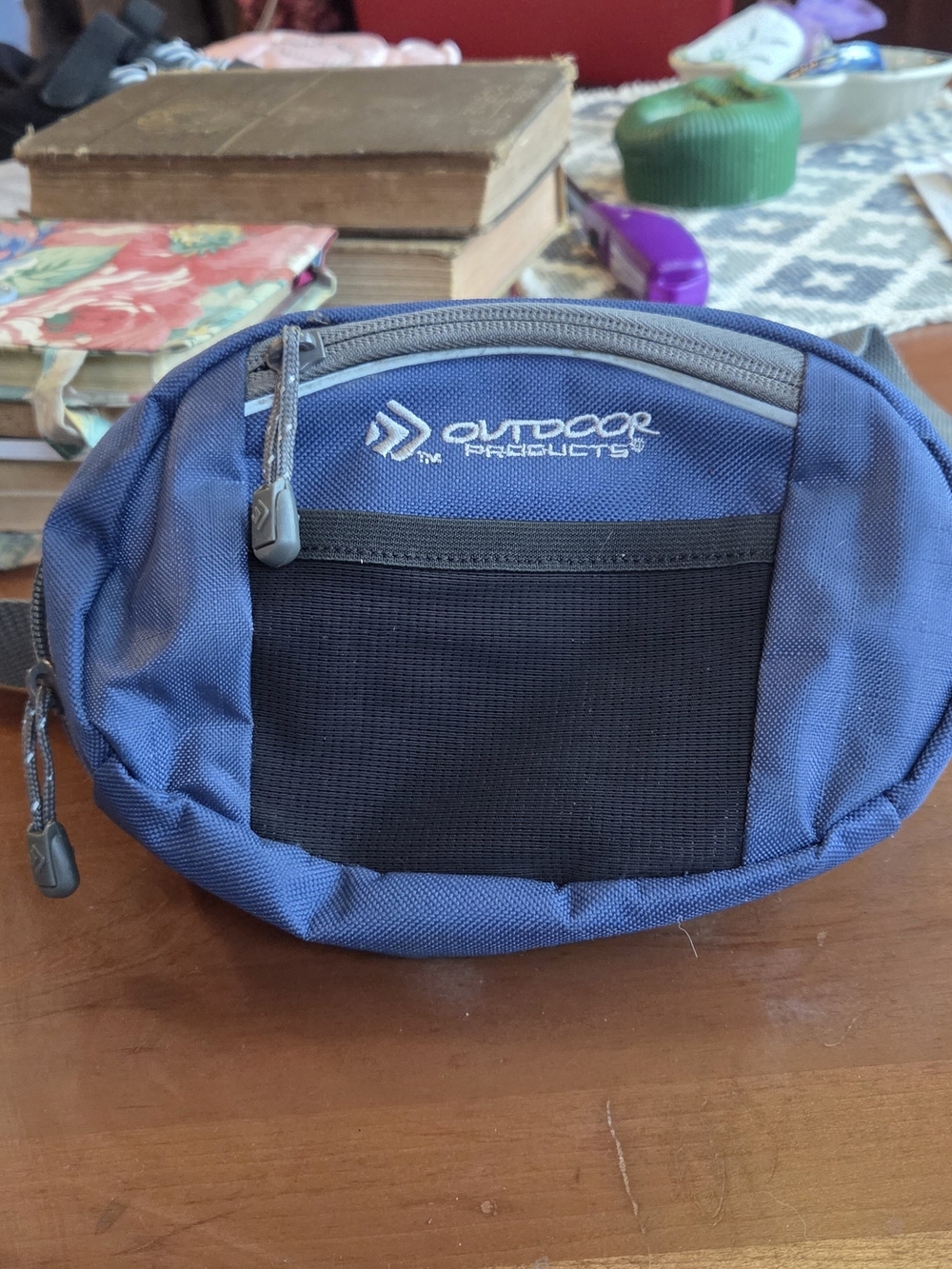Outdoor Products Blue Waist Bag with Front Mesh Pocket